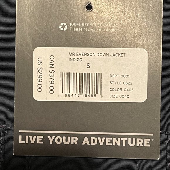 Eddie Bauer Everson Down Jacket Indigo Blue - Picture 9 of 9